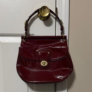 Elegant Burgundy Patent Leather Handbag